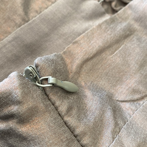 Fairly strapless  metallic puff side zip lined silk cotton blended dress med - Picture 6 of 9